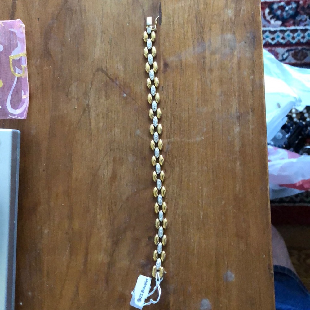 Sterling silver /gold washed bracelet heavy